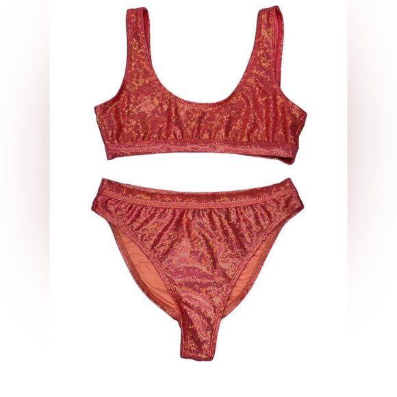 Dippin Daisy’s Swimwear Pink Metallic Bikini Medium - Picture 1 of 10